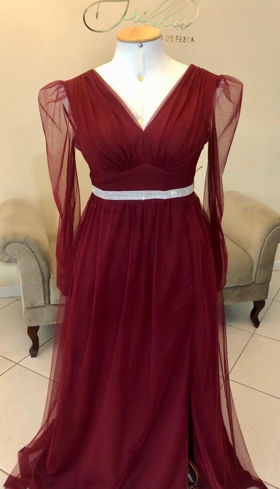 Vestido Marsala Tamanho GG