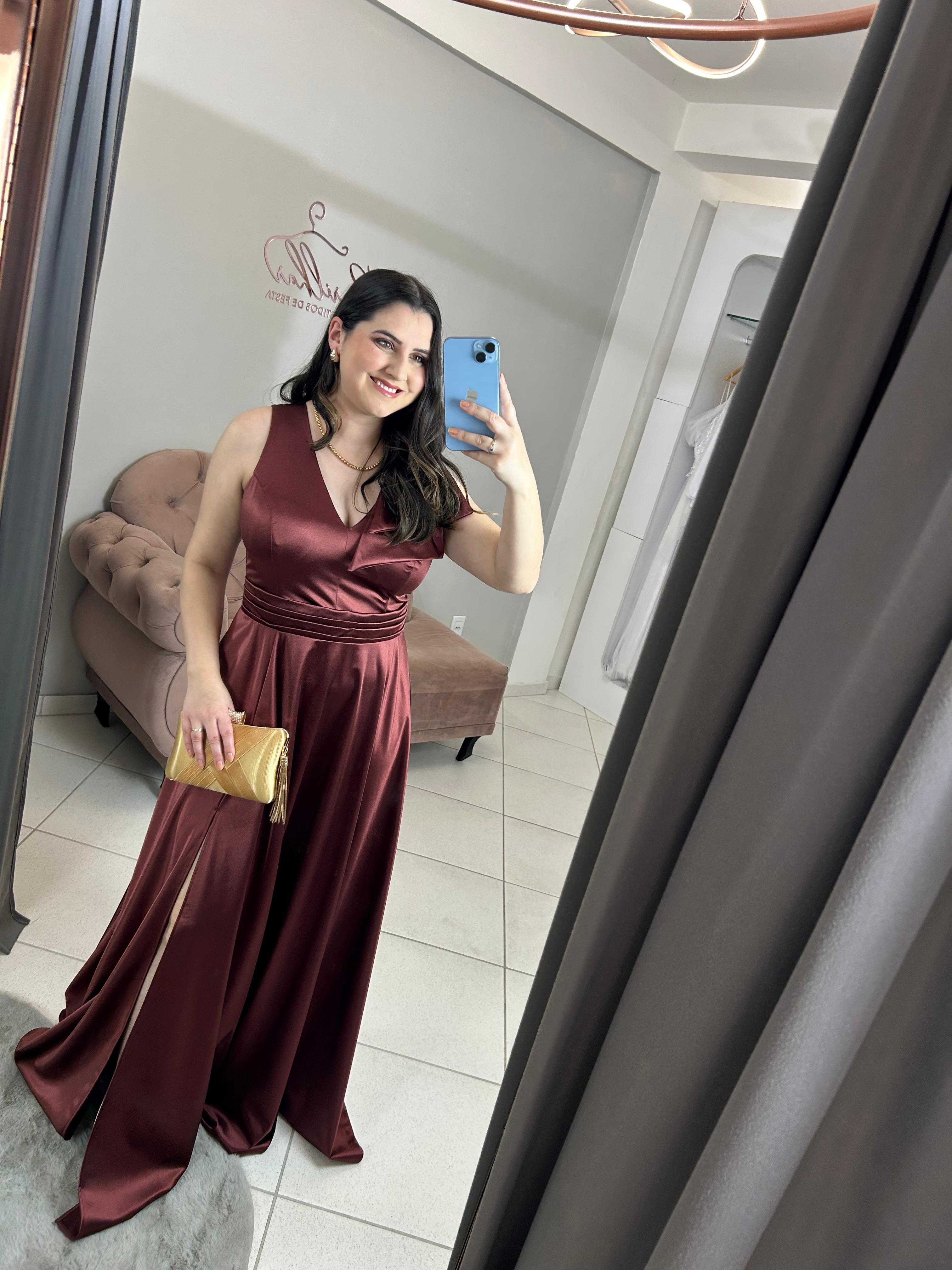Vestido Marrom Tamanho GG