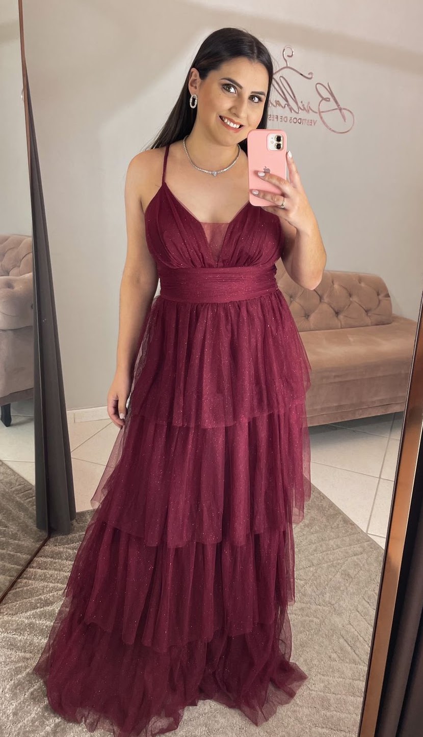 Vestido Marsala Tamanho M