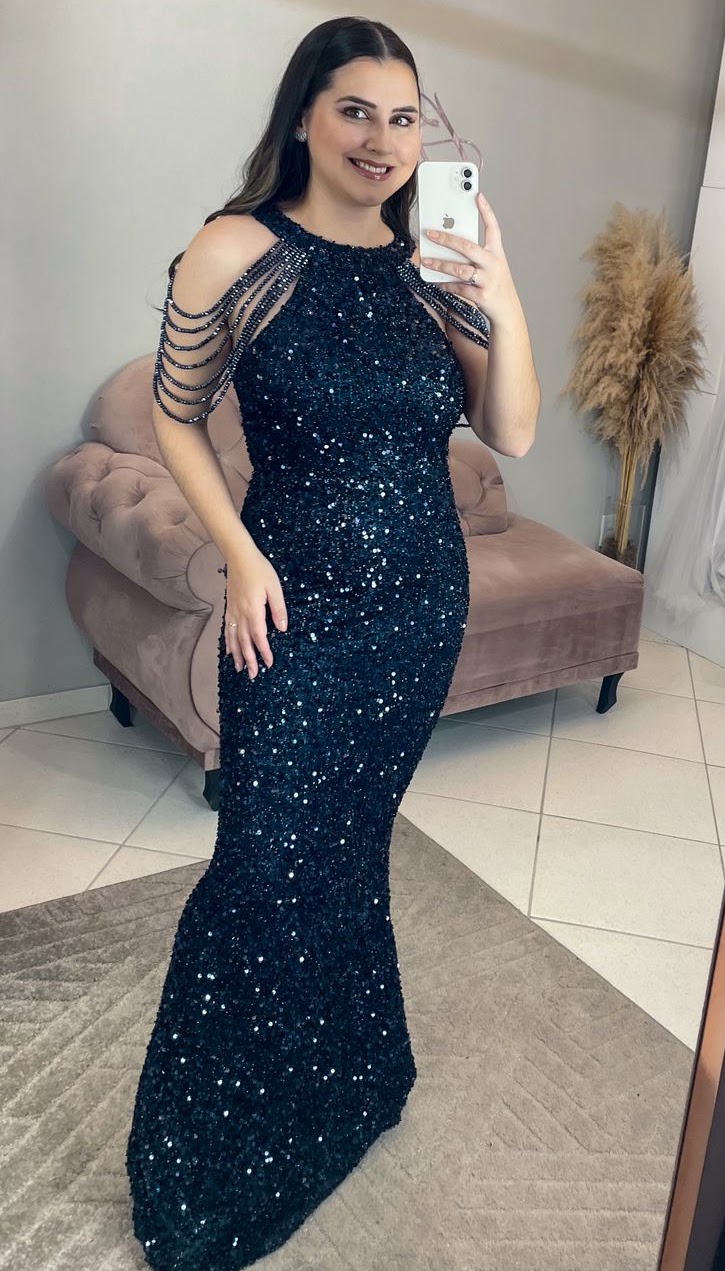 Vestido Azul Marinho Tamanho G