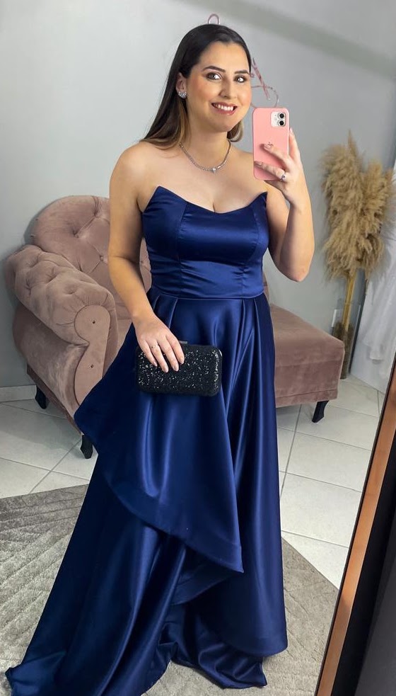 Vestido Azul Marinho Tamanho M