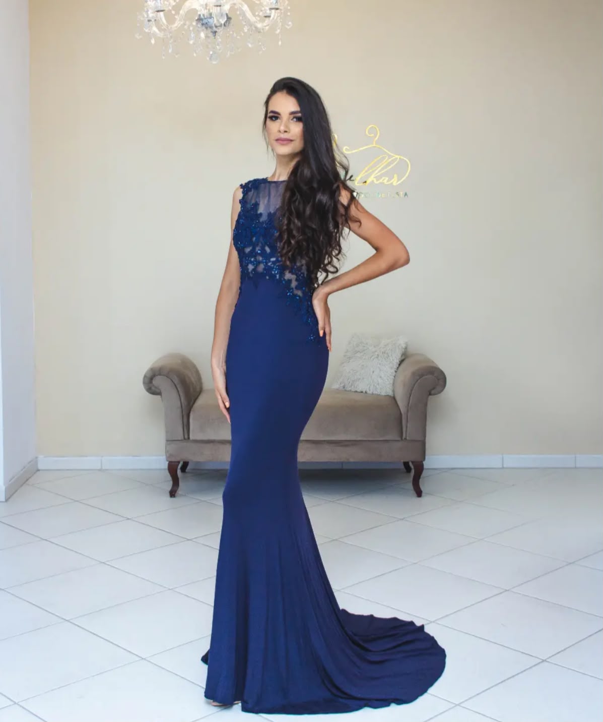Vestido Azul Marinho Tamanho PP