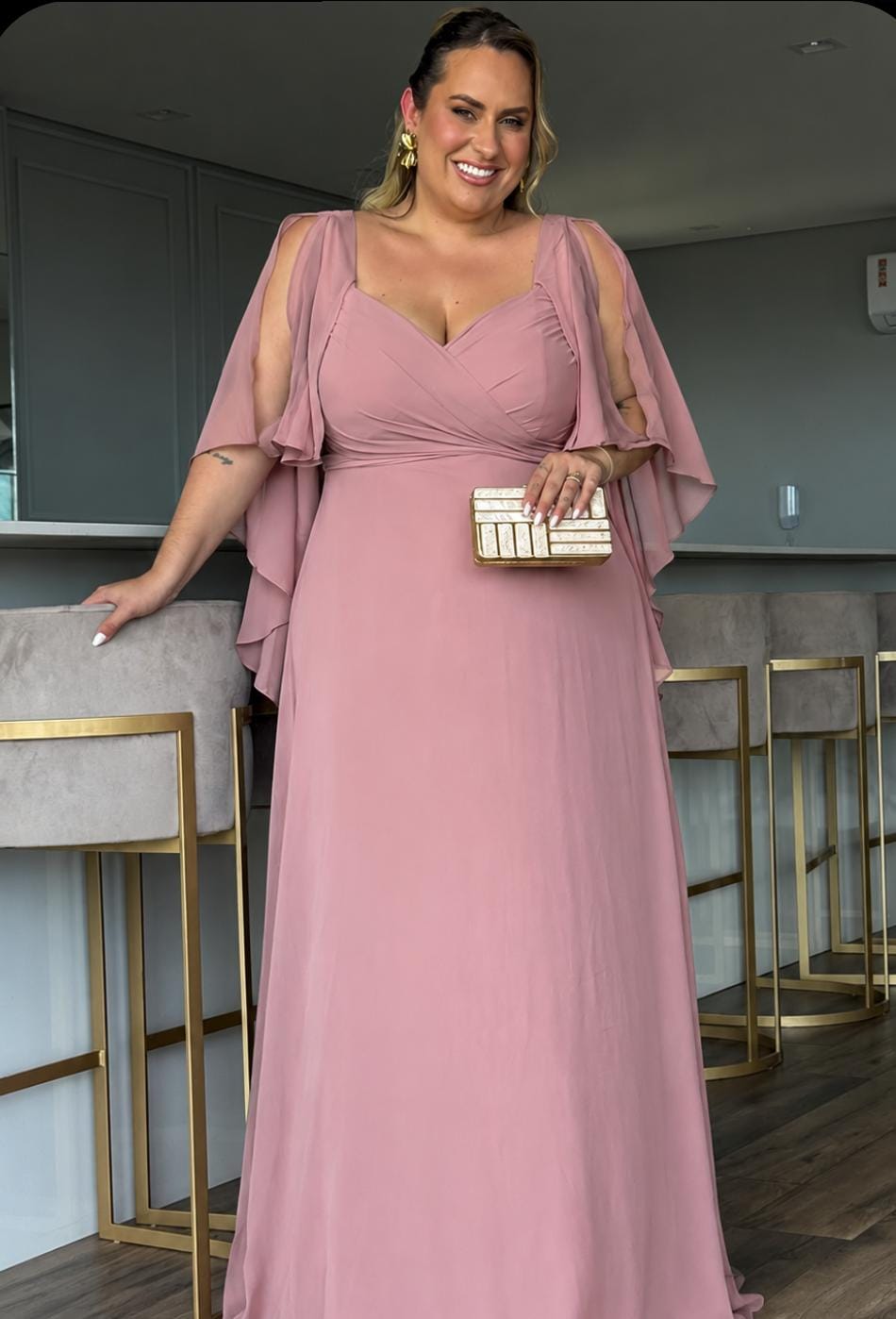 Vestido Rosé Tamanho 48