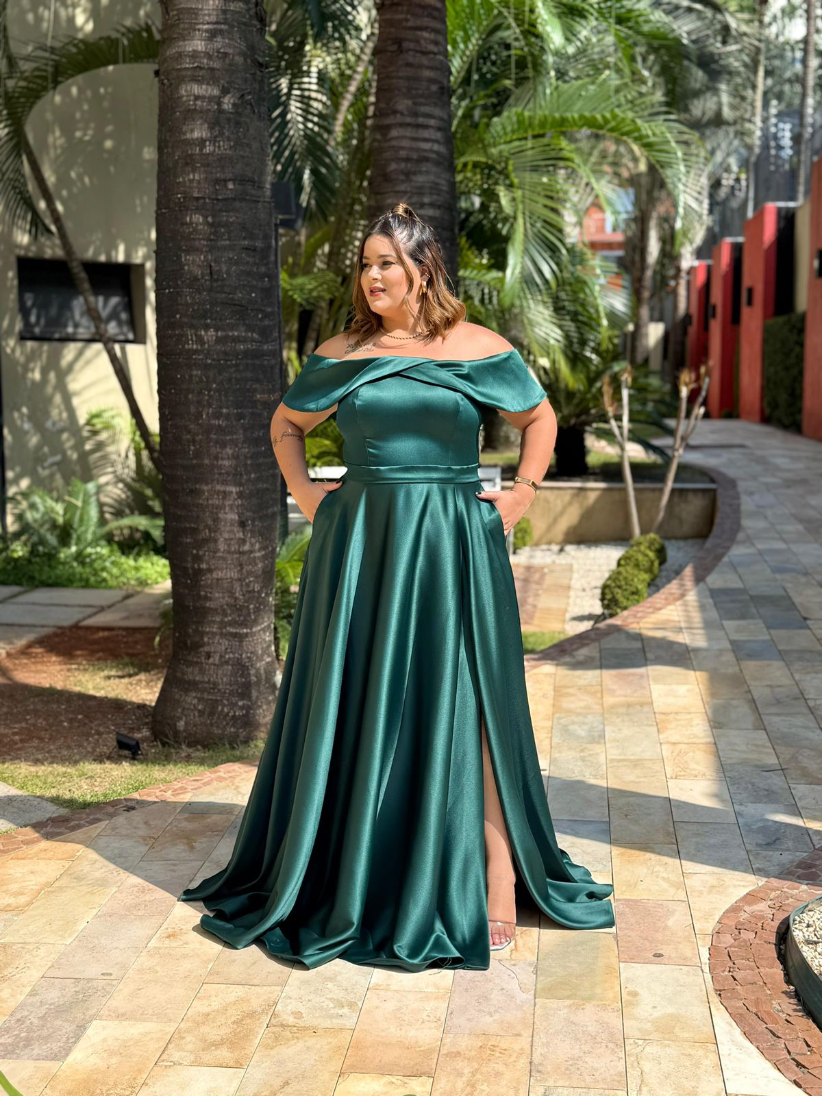 Vestido Verde Esmeralda tamanho 52