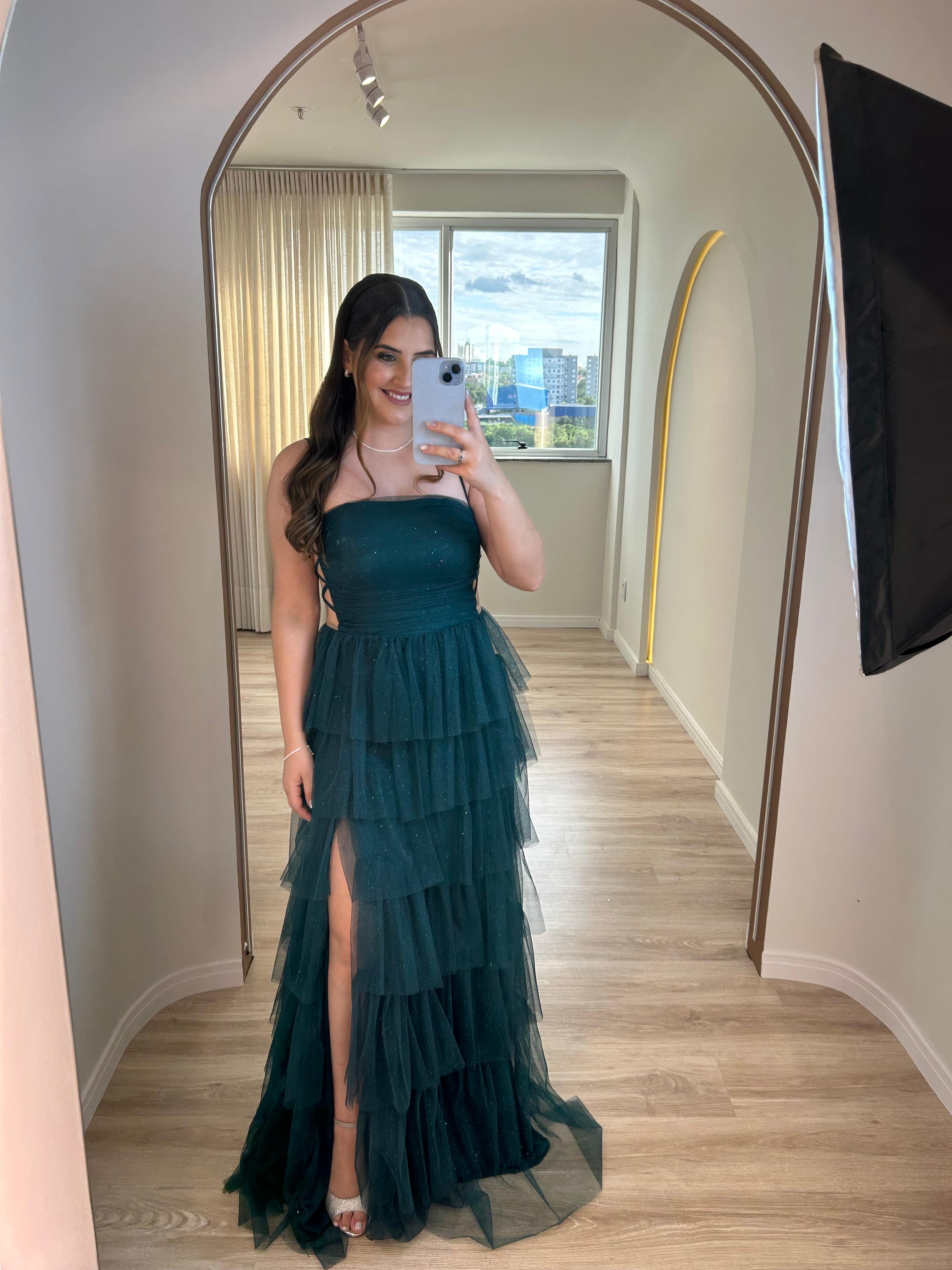 Vestido Verde Esmeralda tamanho M