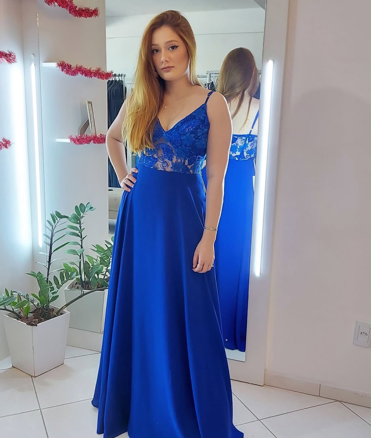 Vestido Azul Royal Tamanho M 