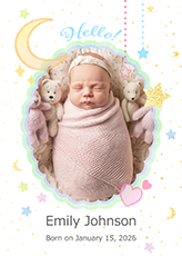 Personalized Baby Birth Announcement Card