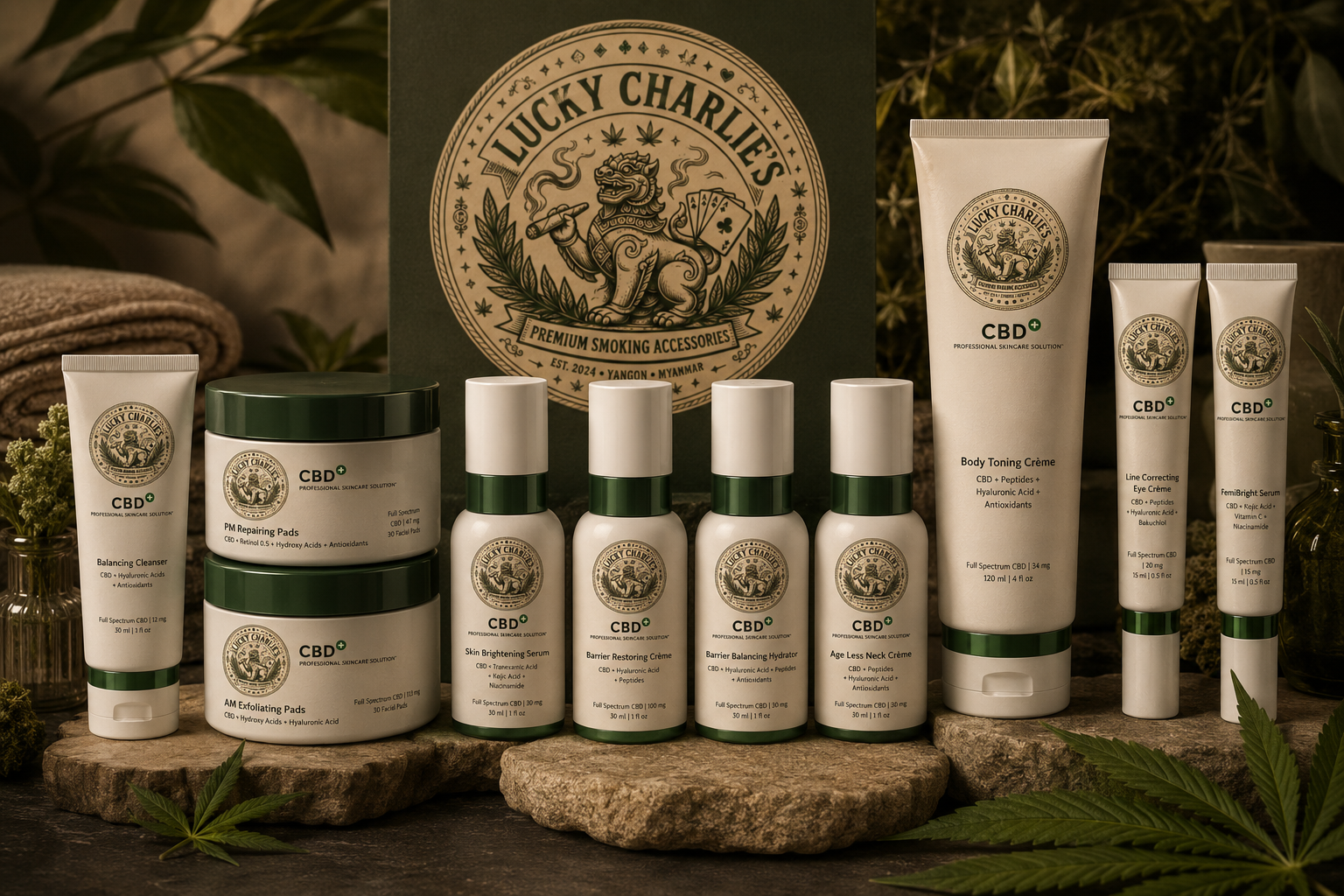 Lucky Charlie's CBD Skincare Collection