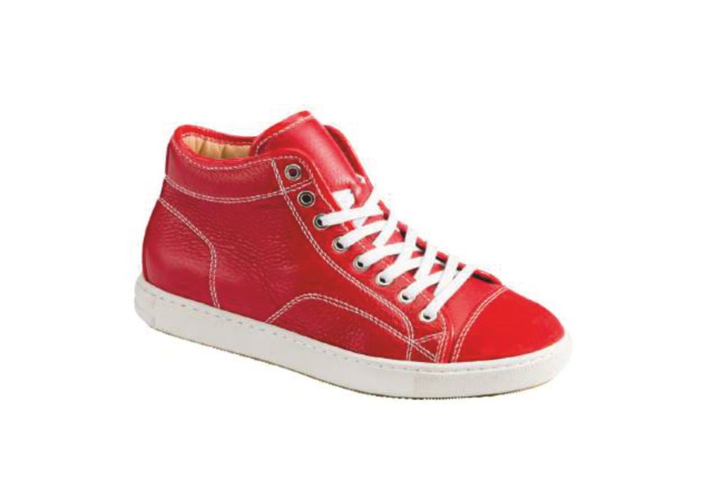 Red Leather High-Top Sneaker | VEW.SB.6500
