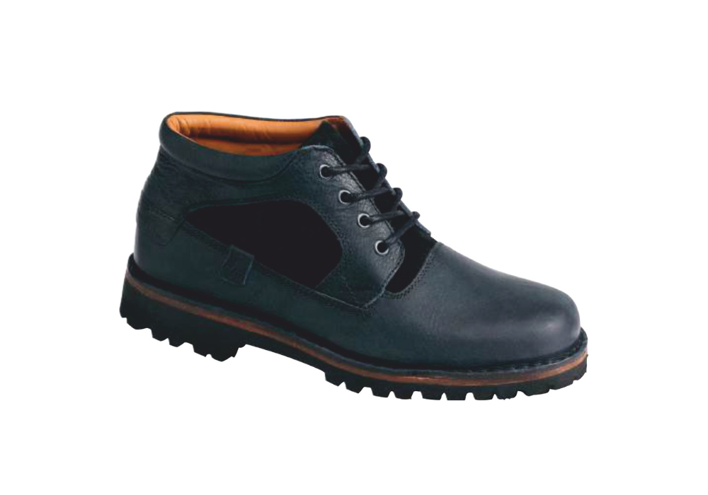 Men's Black Leather Ankle Boot