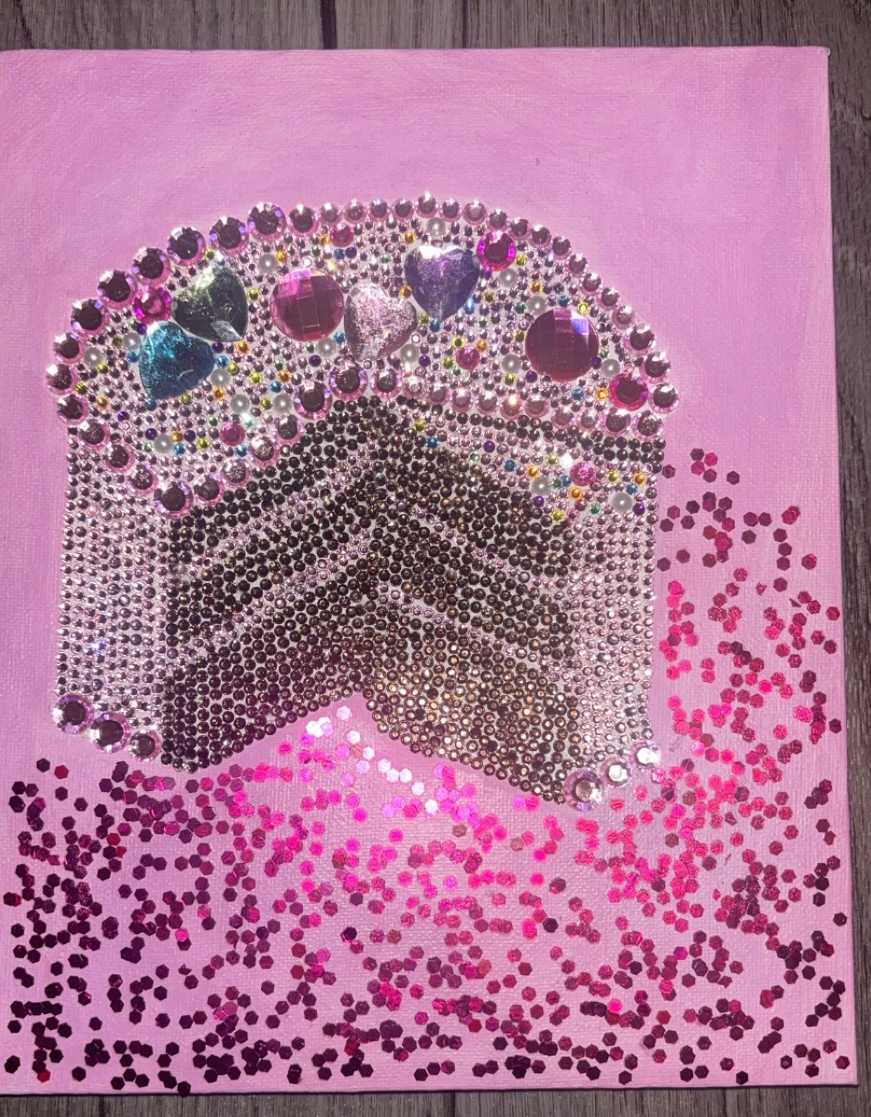 Rhinestone Cake Glitter Art
