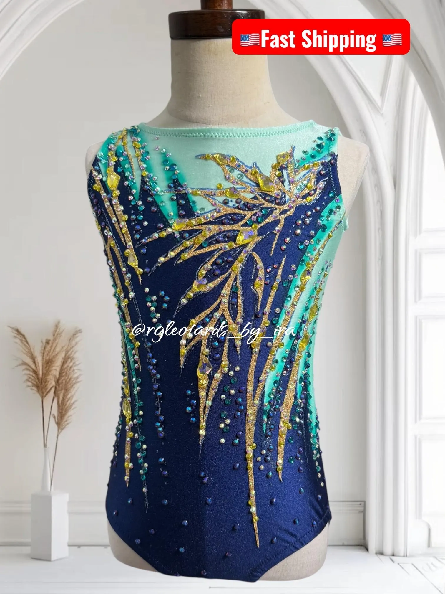 Rhythmic Gymnastics Leotard | Girls Competition Leotard | Torso 106 cm | Made in USA | Ready to Ship