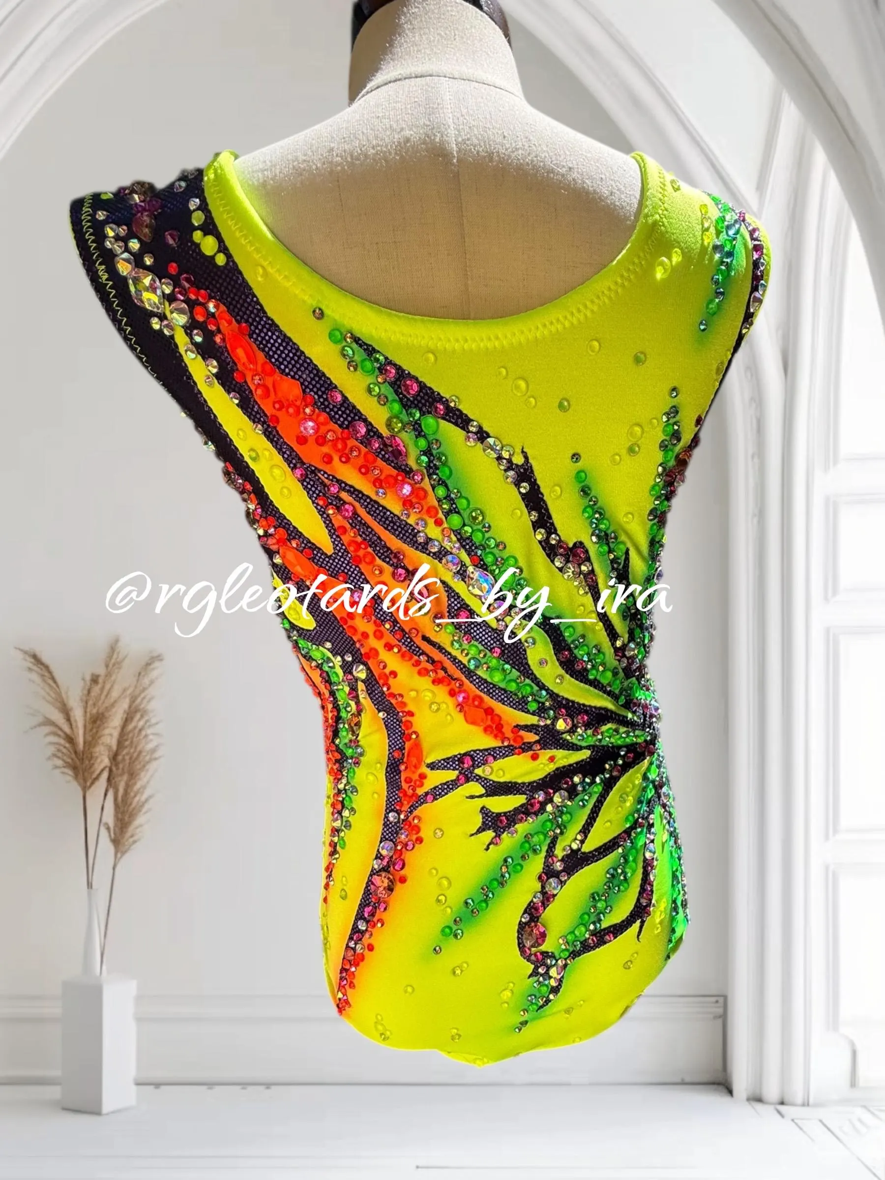 Neon Rhythmic Gymnastics Leotard no mesh torso 115cm