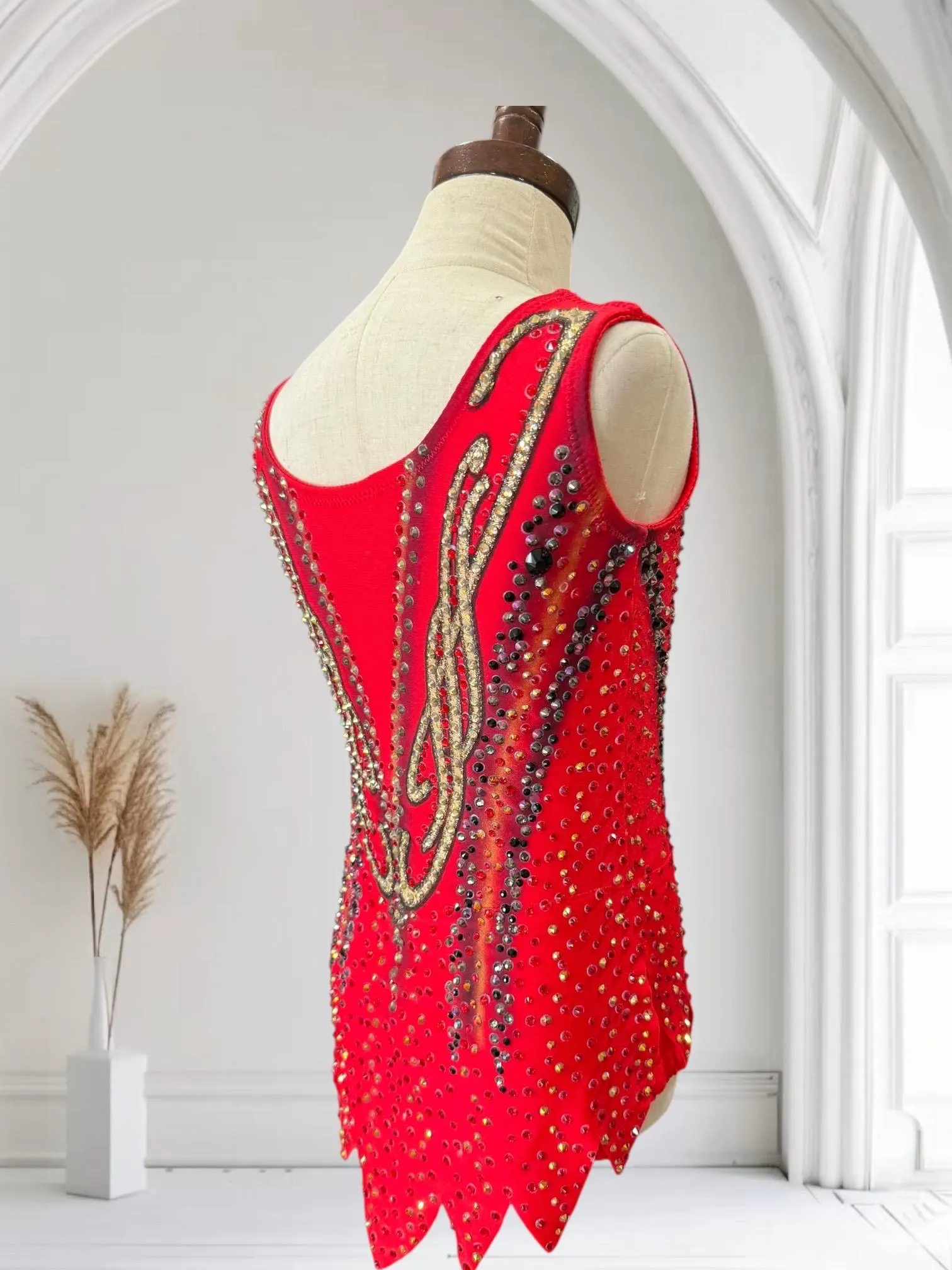 Red Rhythmic Gymnastics Leotard torso 112cm