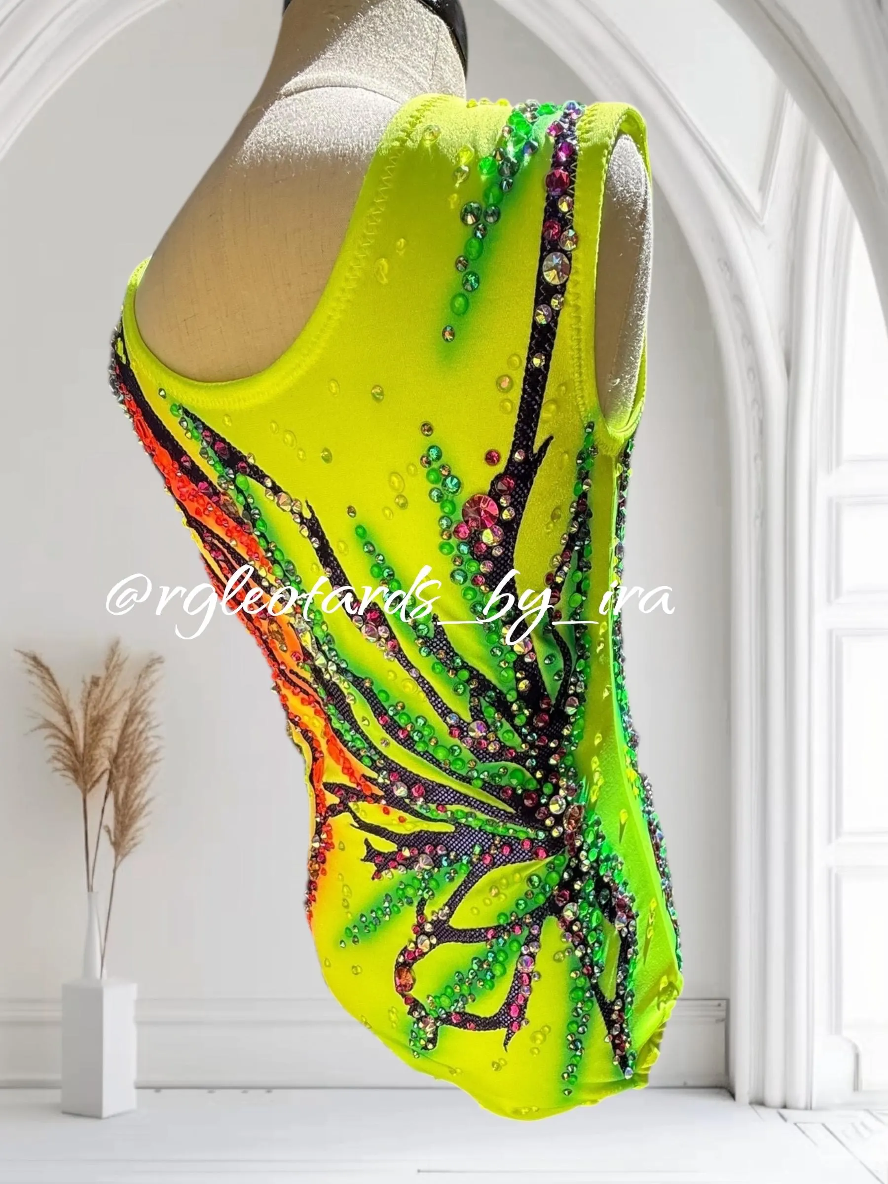 Neon Rhythmic Gymnastics Leotard no mesh torso 115cm