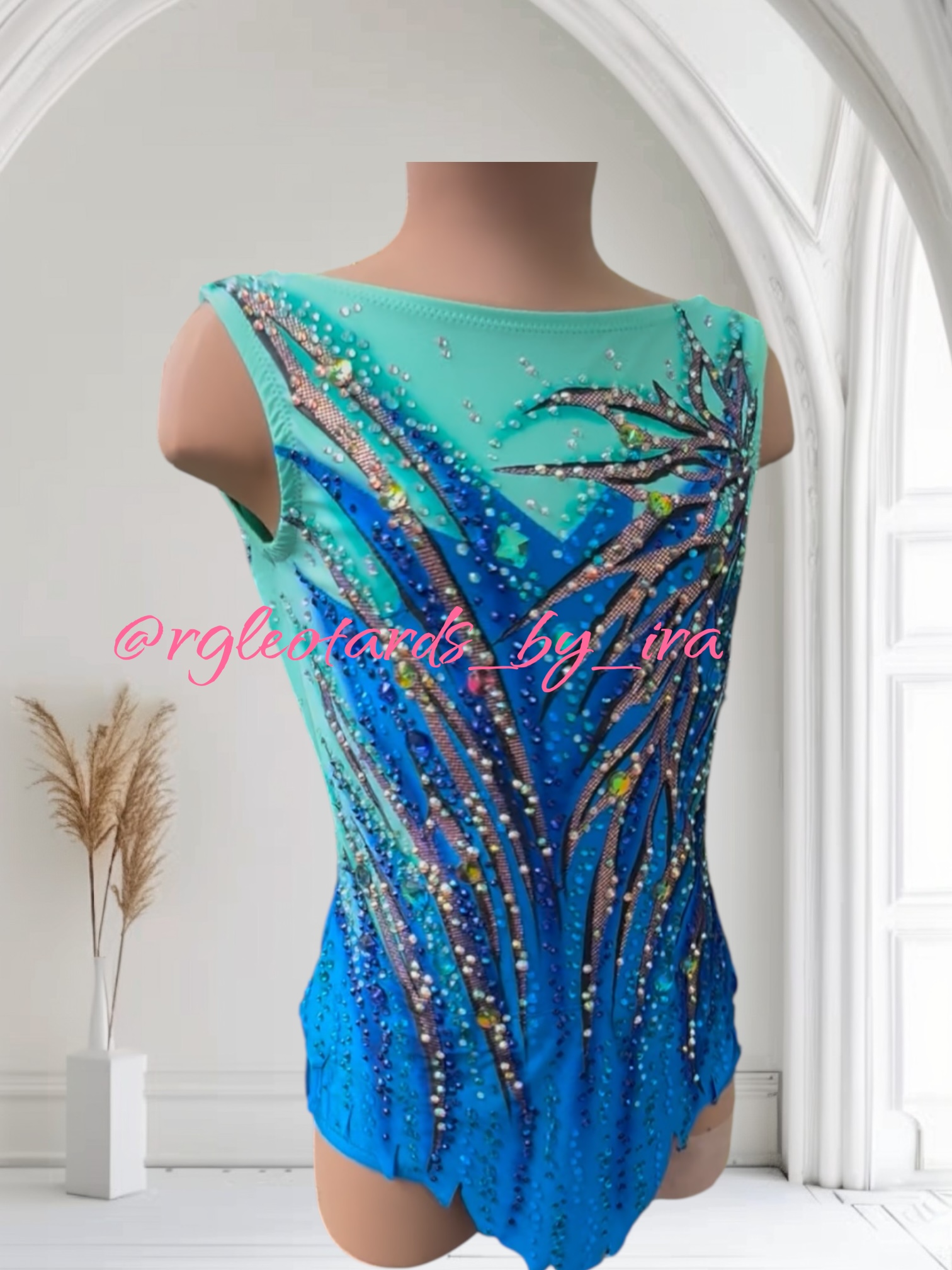 Crystal Blue Gymnastics Leotard torso 136cm