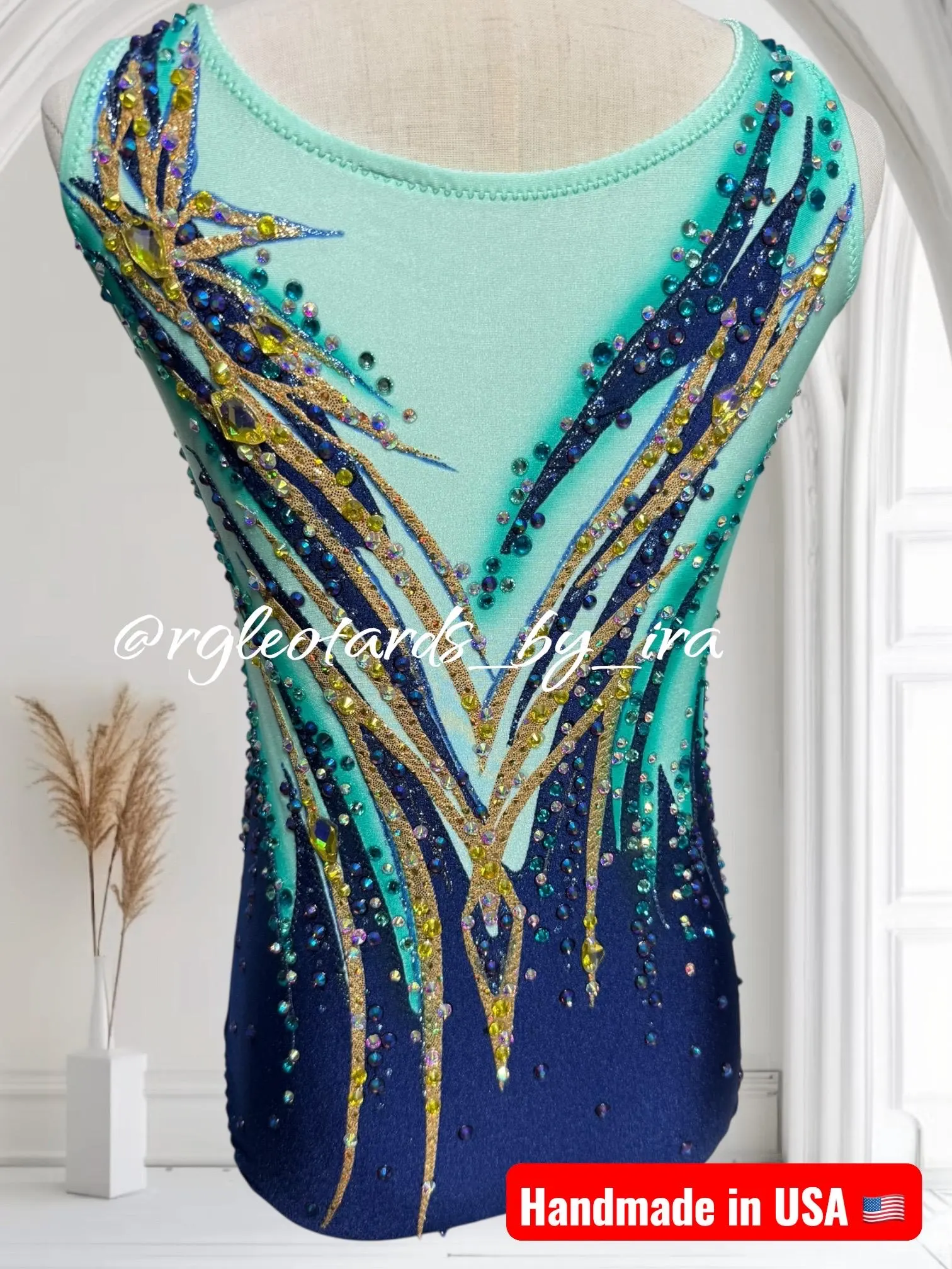 Rhythmic Gymnastics Leotard | Girls Competition Leotard | Torso 106 cm | Made in USA | Ready to Ship