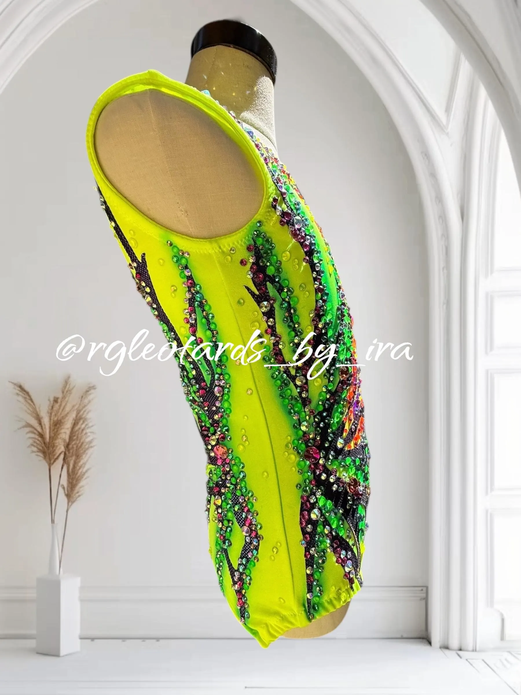 Neon Rhythmic Gymnastics Leotard no mesh torso 115cm