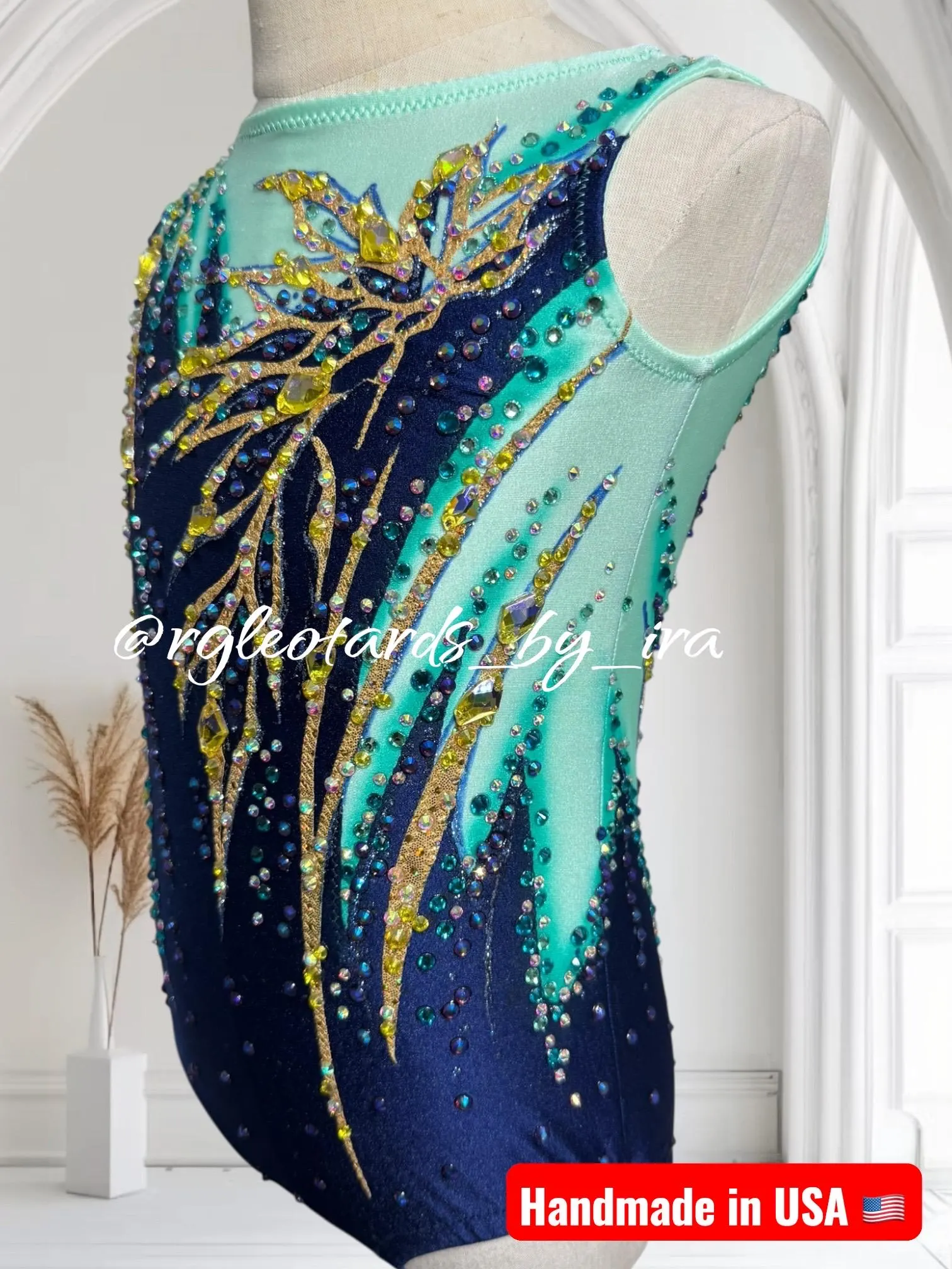 Rhythmic Gymnastics Leotard | Girls Competition Leotard | Torso 106 cm | Made in USA | Ready to Ship