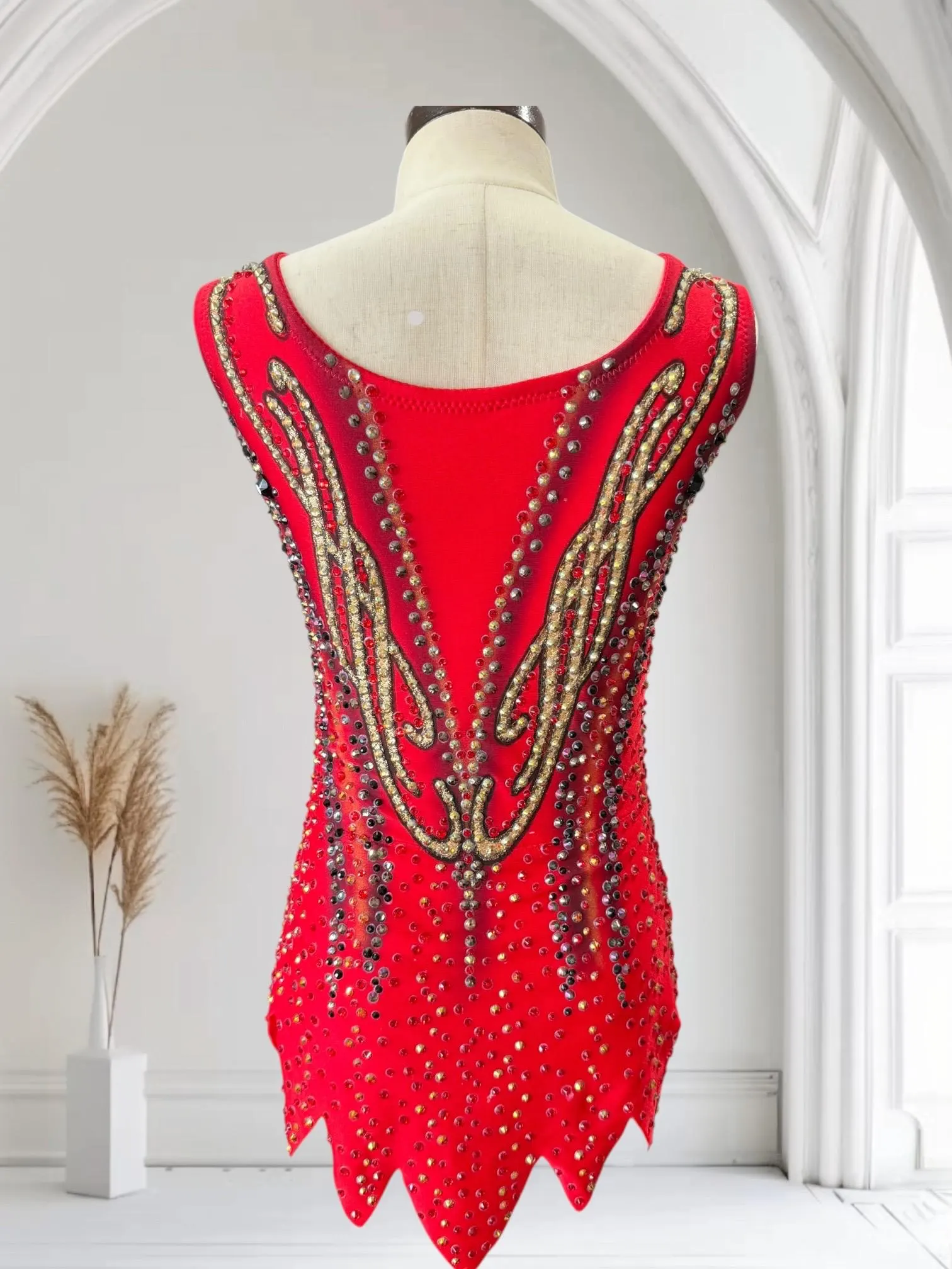 Red Rhythmic Gymnastics Leotard torso 112cm
