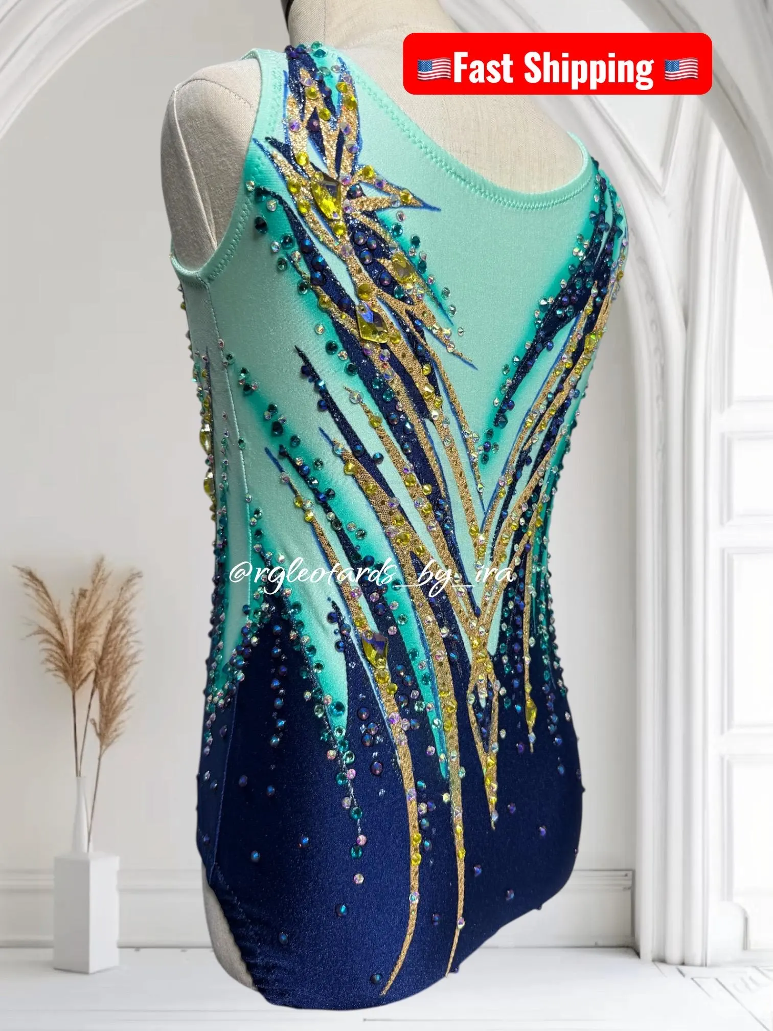 Rhythmic Gymnastics Leotard | Girls Competition Leotard | Torso 106 cm | Made in USA | Ready to Ship