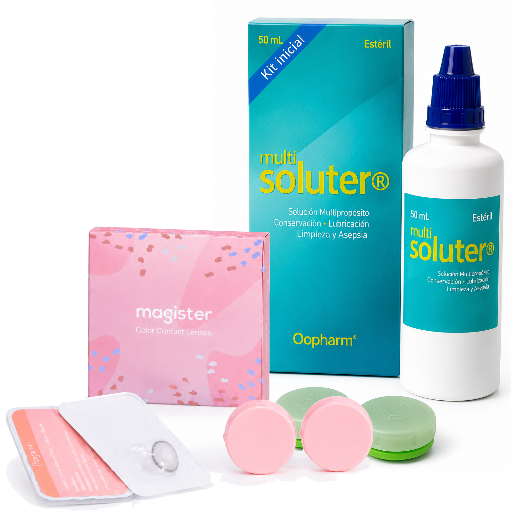 Kit Lentes de Contacto + Solución Multipropósito Multisoluter + Porta Lentes