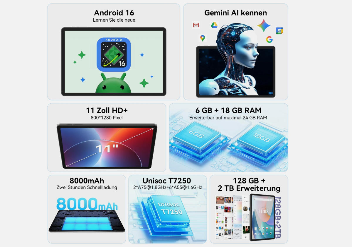 T50 Android 16 Tablet