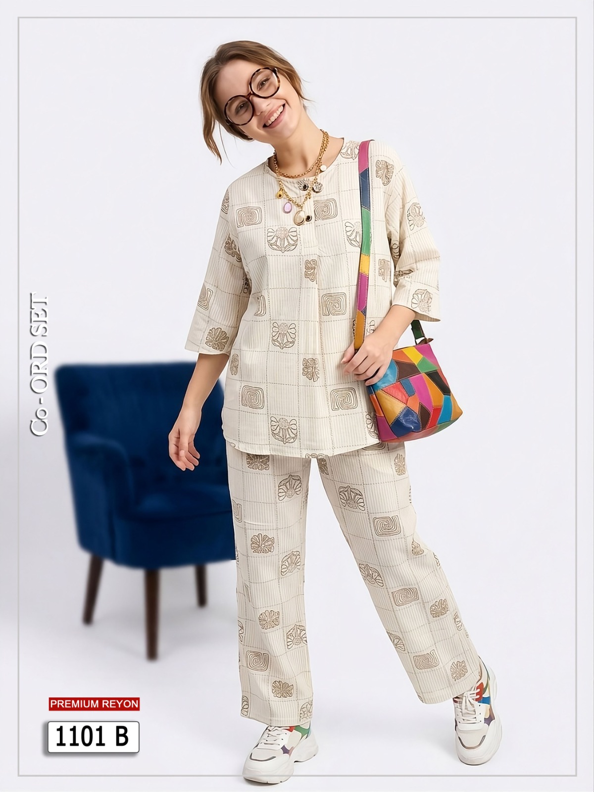 Cream Printed Co-Ord Set