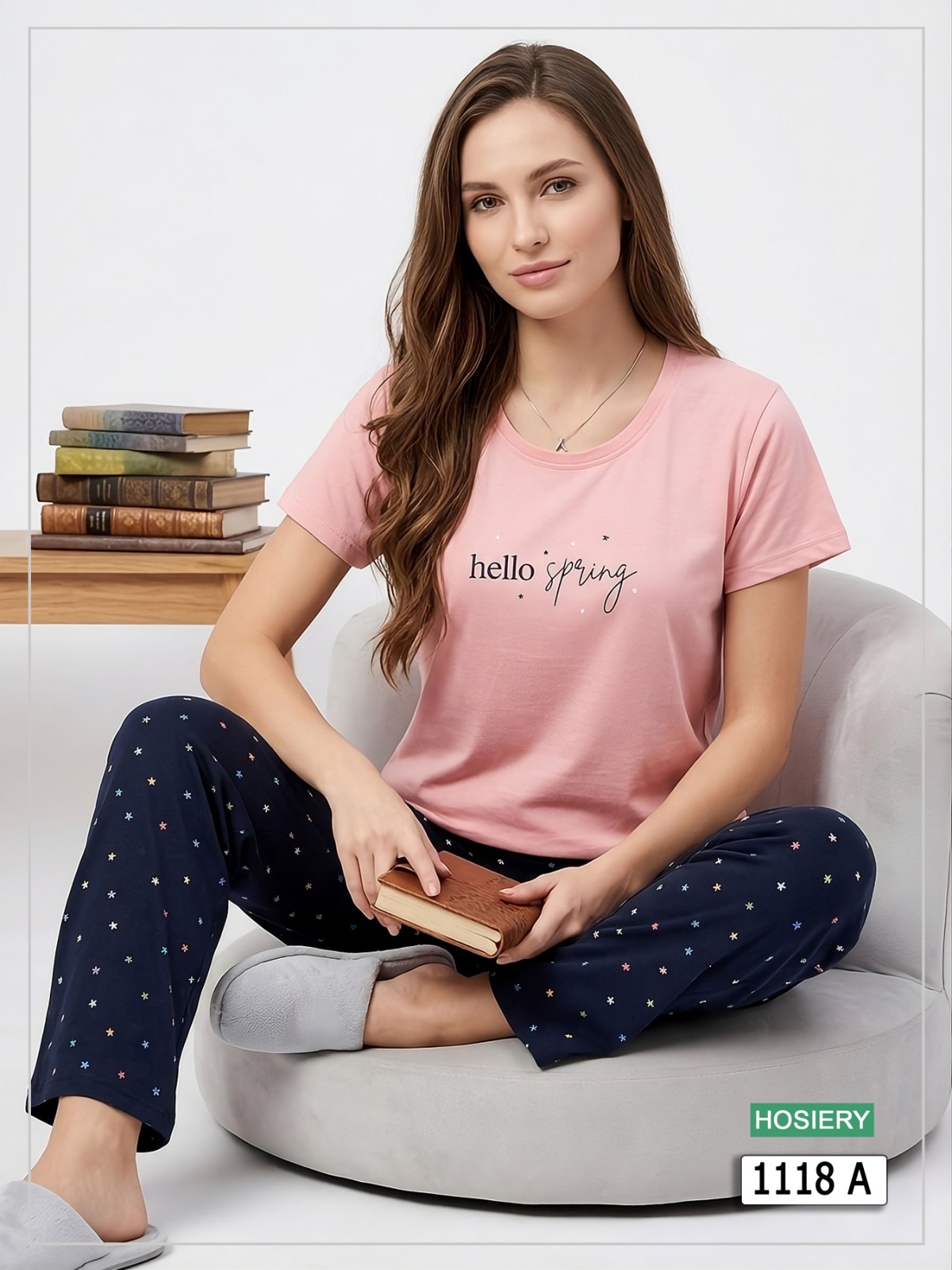 Hello Spring Printed Pajama Set
