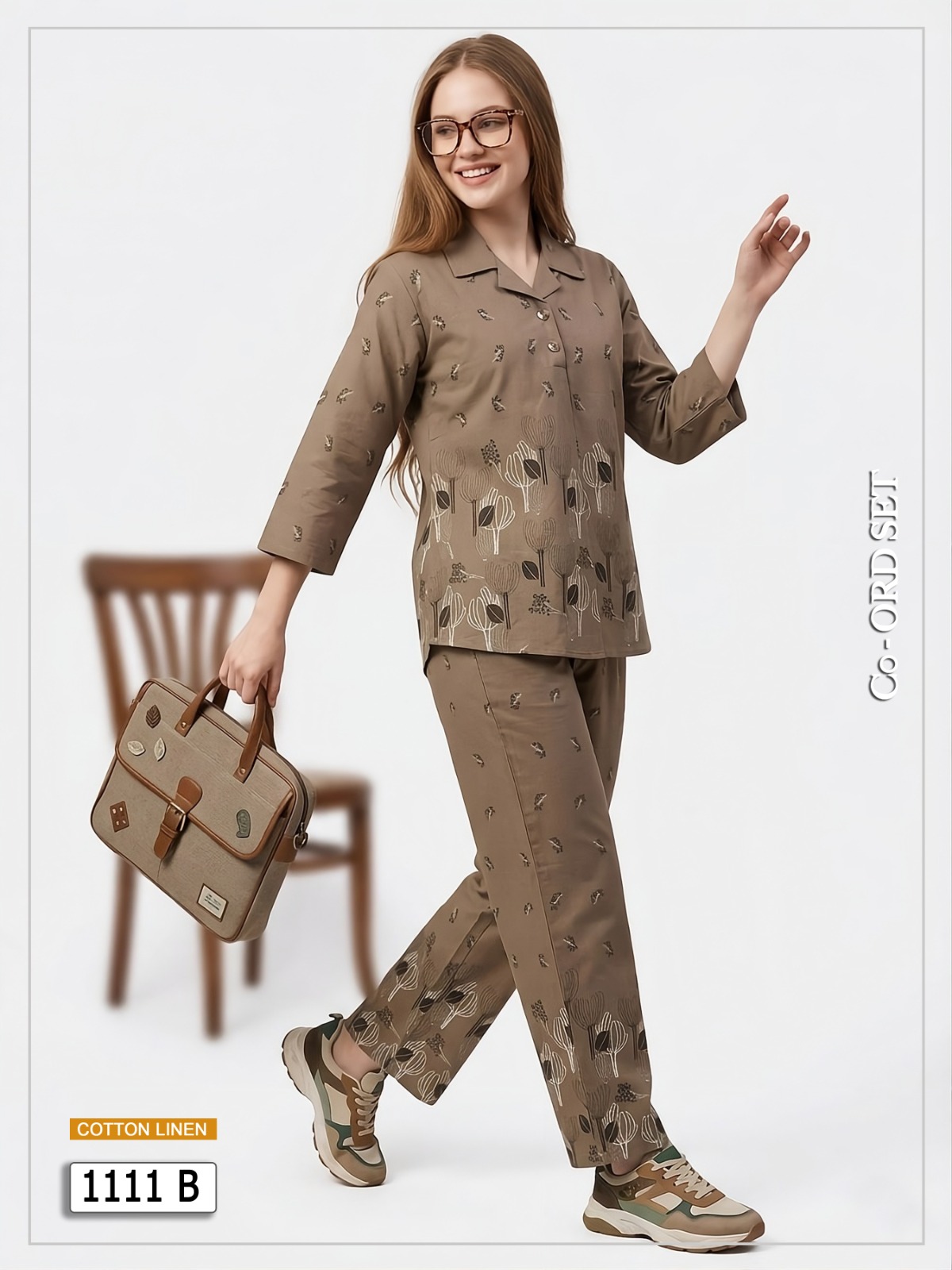 Printed Cotton Linen Co-ord Set