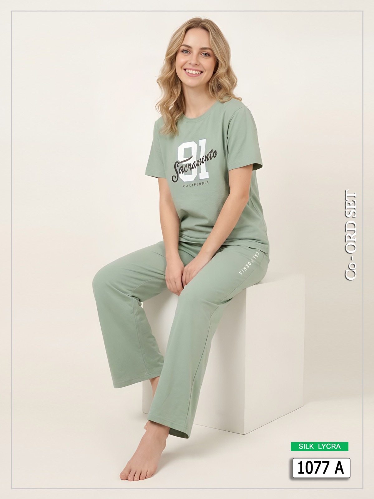 Silk Lycra Nightwear Set