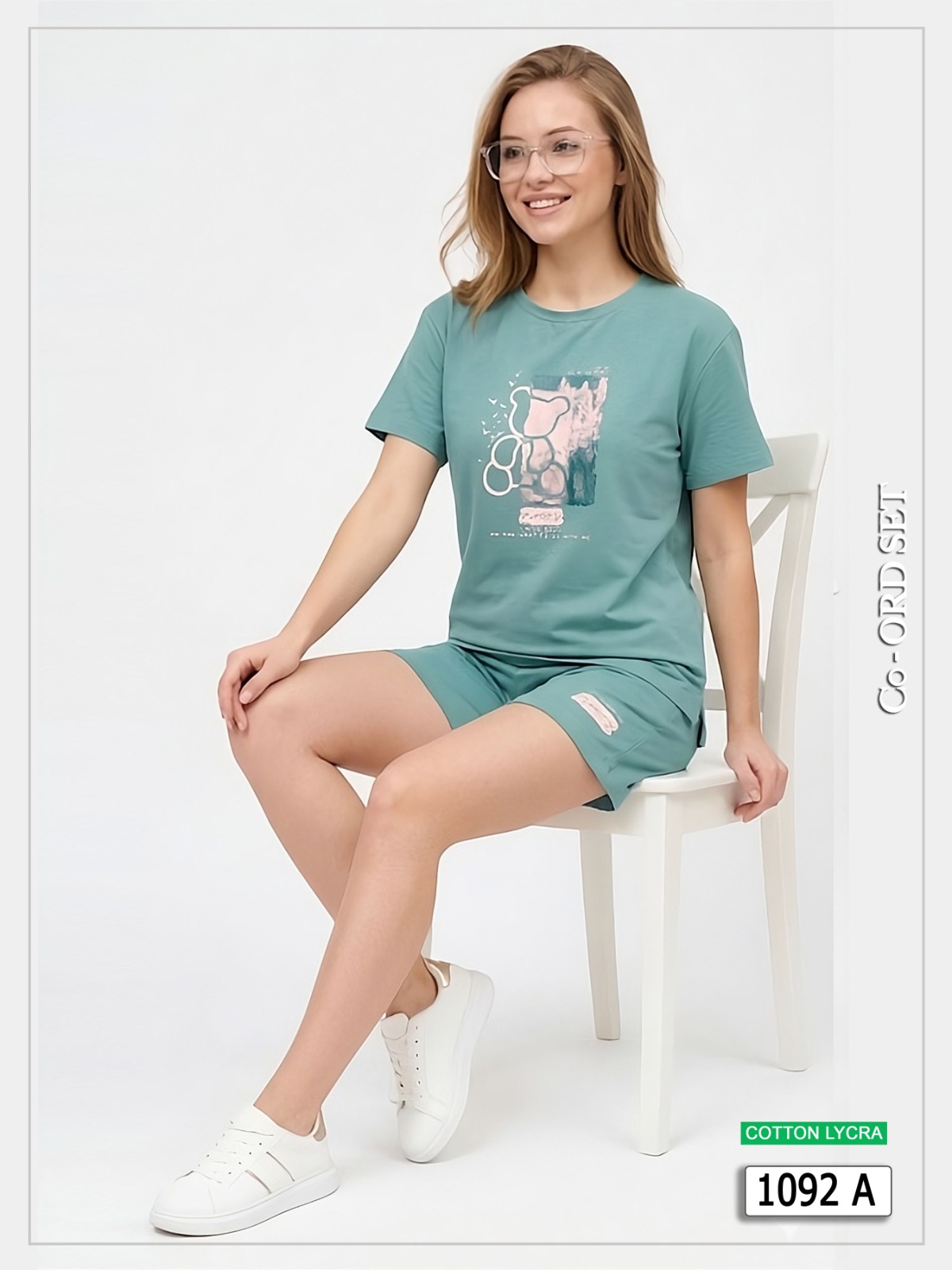 Women's Cotton Lycra Co-Ord Set