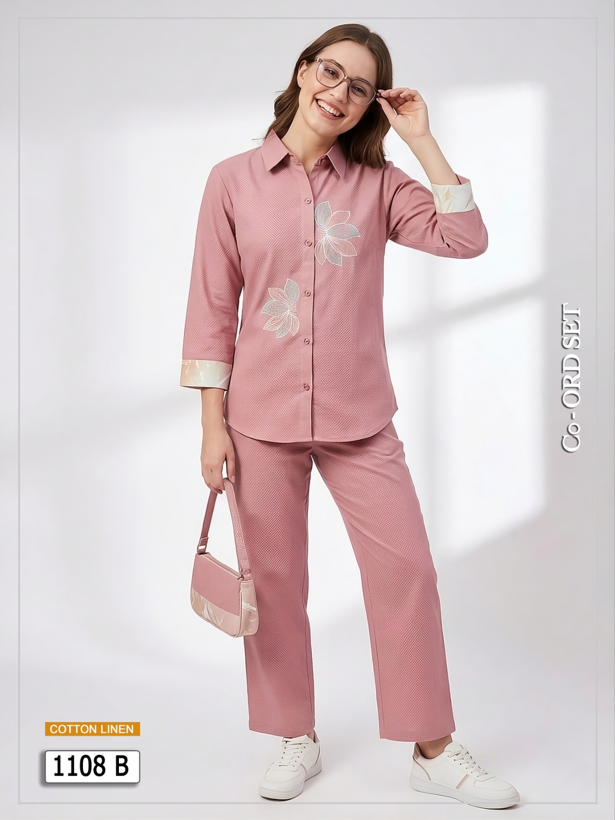 Pink Cotton Linen Co-Ord Set