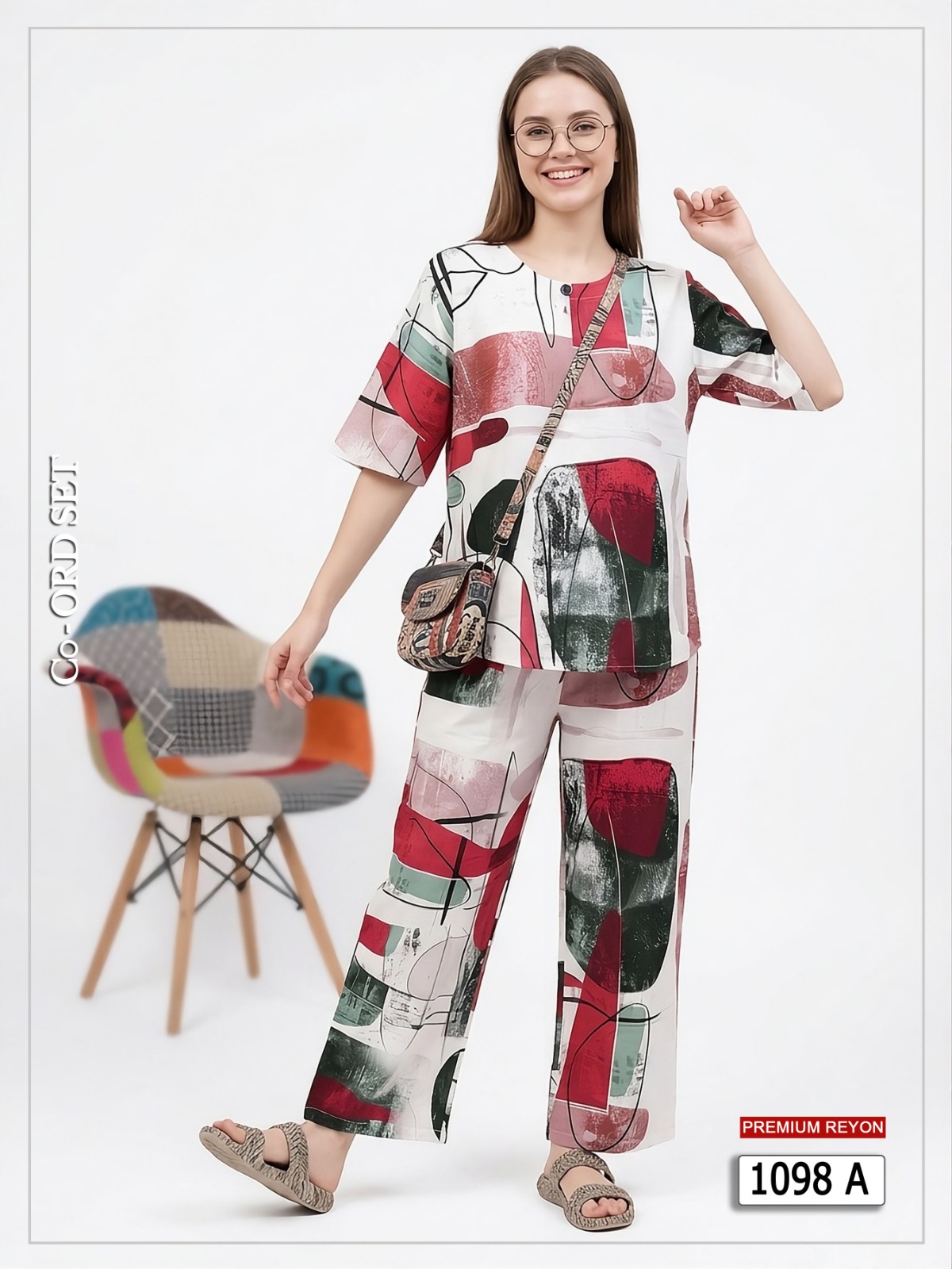 Abstract Print Premium Rayon Co-ord Set