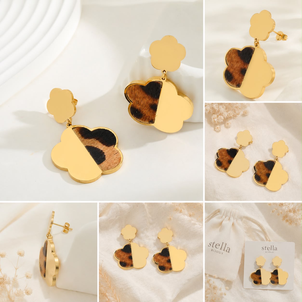 Boucles d'oreilles AVA léopard