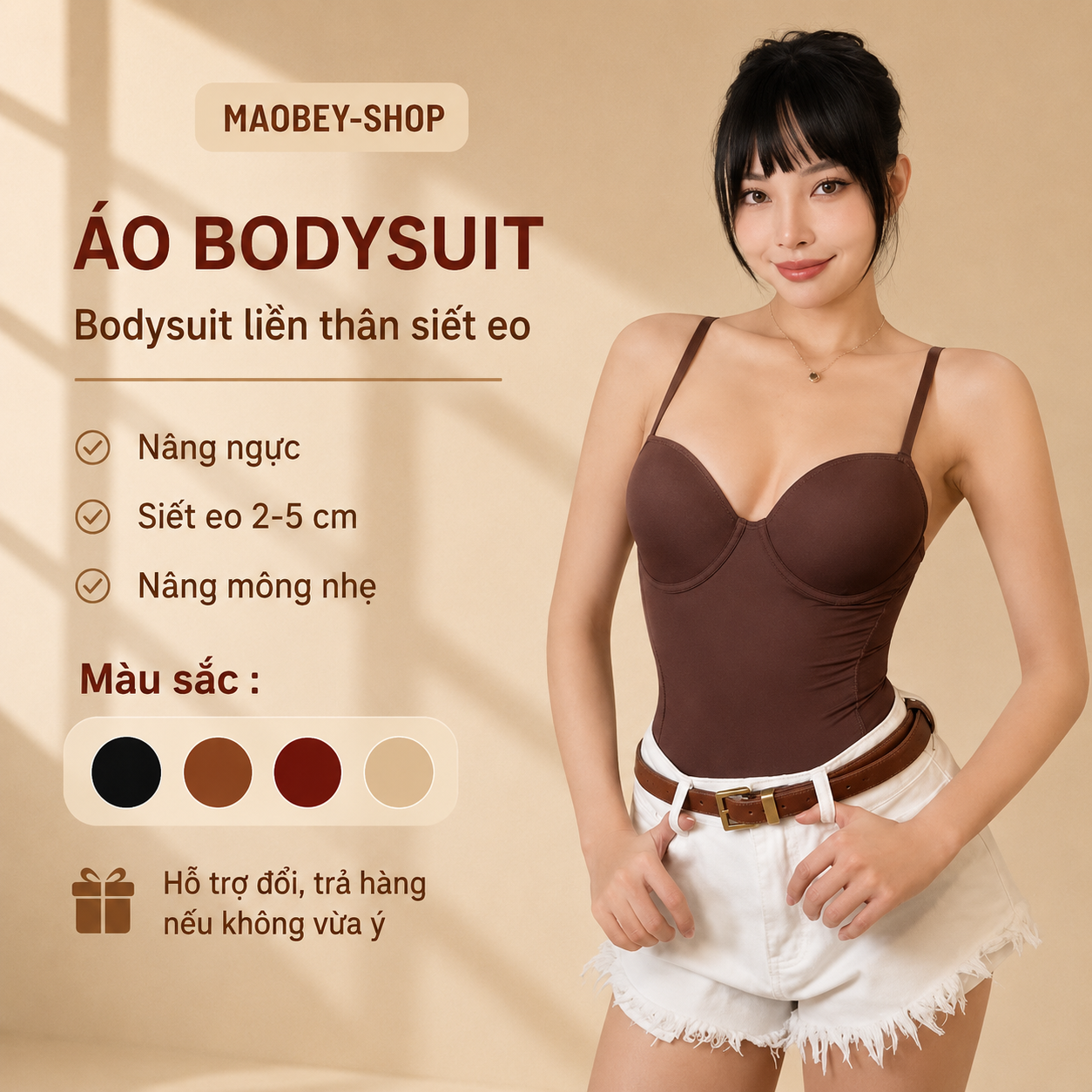 Mã 002 | Áo Bodysuit định hình bó sát
