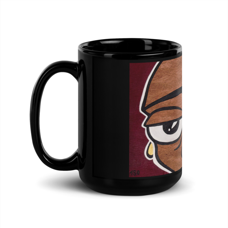 ONE QUESTION - Black Glossy Mug