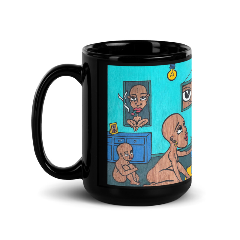 NYPHIE - LIVING WITH YOU - Black Glossy Mug
