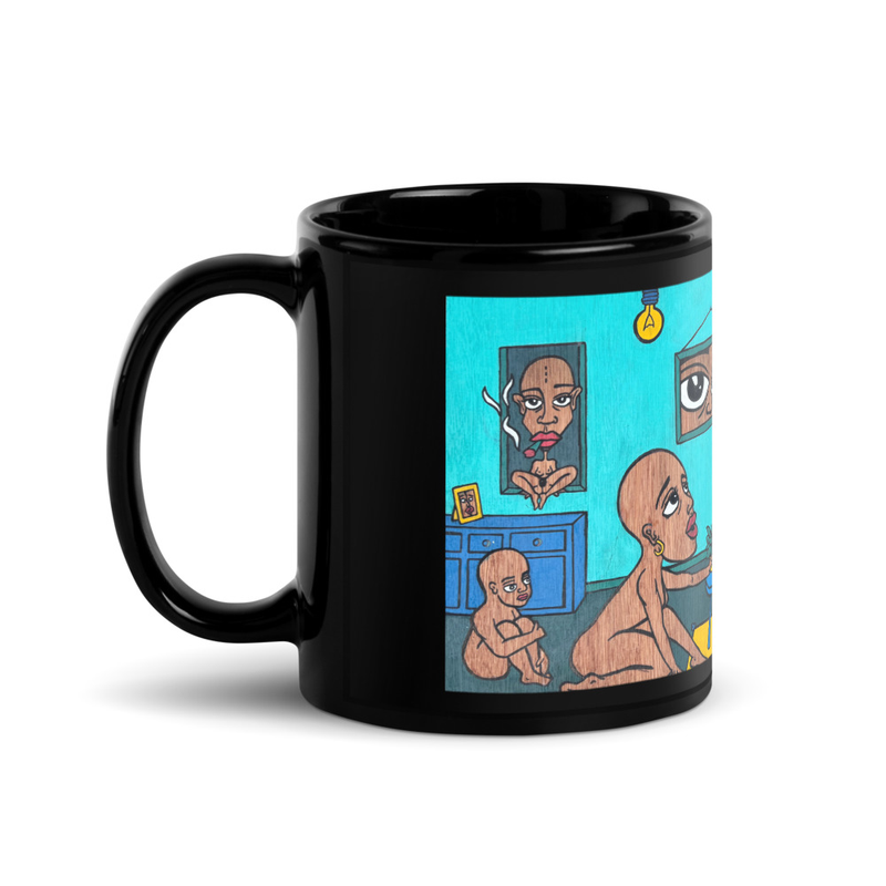 NYPHIE - LIVING WITH YOU - Black Glossy Mug