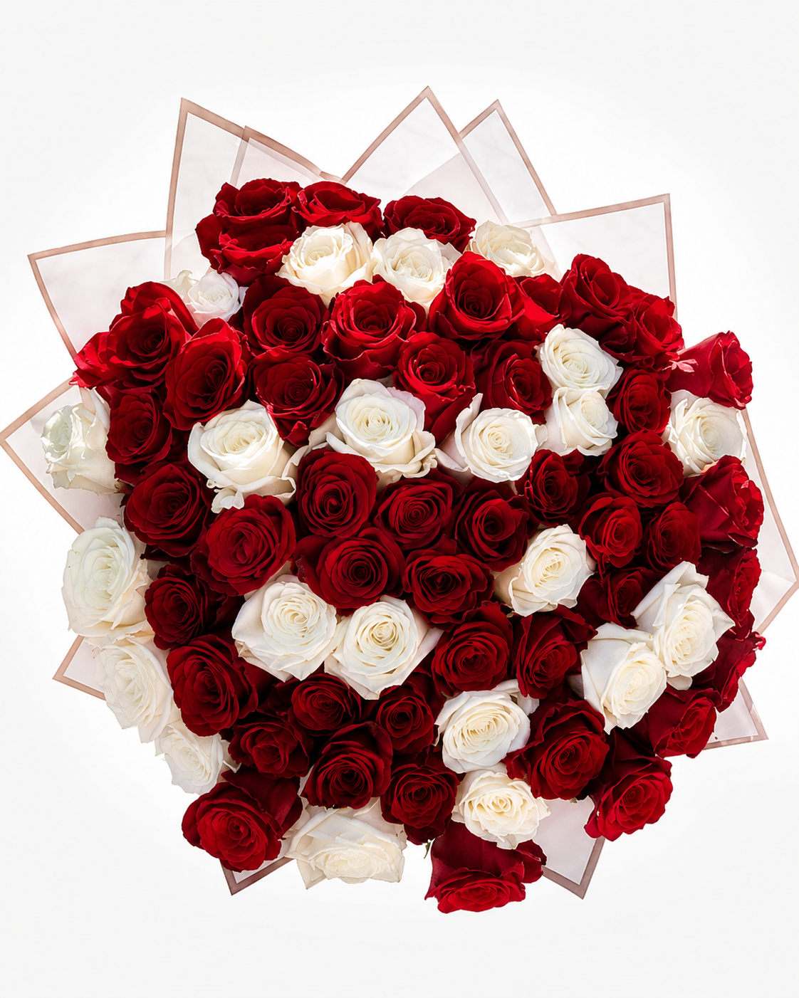 Luxury Red and White Rose Bouquet