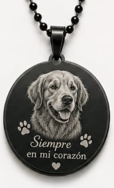 collar redondo acero inoxidable - caja personalizable 