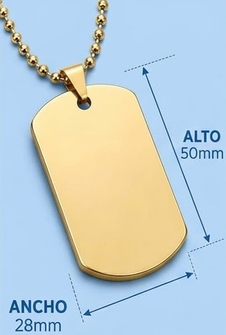 acero inoxidable - dog tag - estilo militar + cajita personalizado