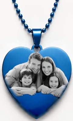 collar en forma de corazón - acero inoxidable - caja 