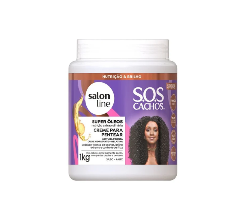 Creme para Pentear Salon Line S.O.S Cachos Super Óleos 1kg