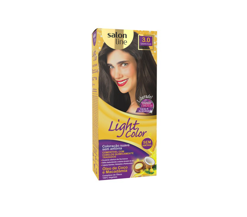 Tintura Light Color 3.0 Castanho Escuro -  Salon Line 