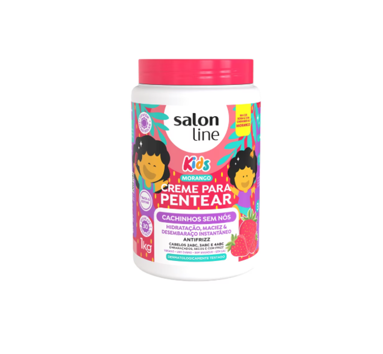 Creme Para Pentear Kids Morango 1kg - Salon Line