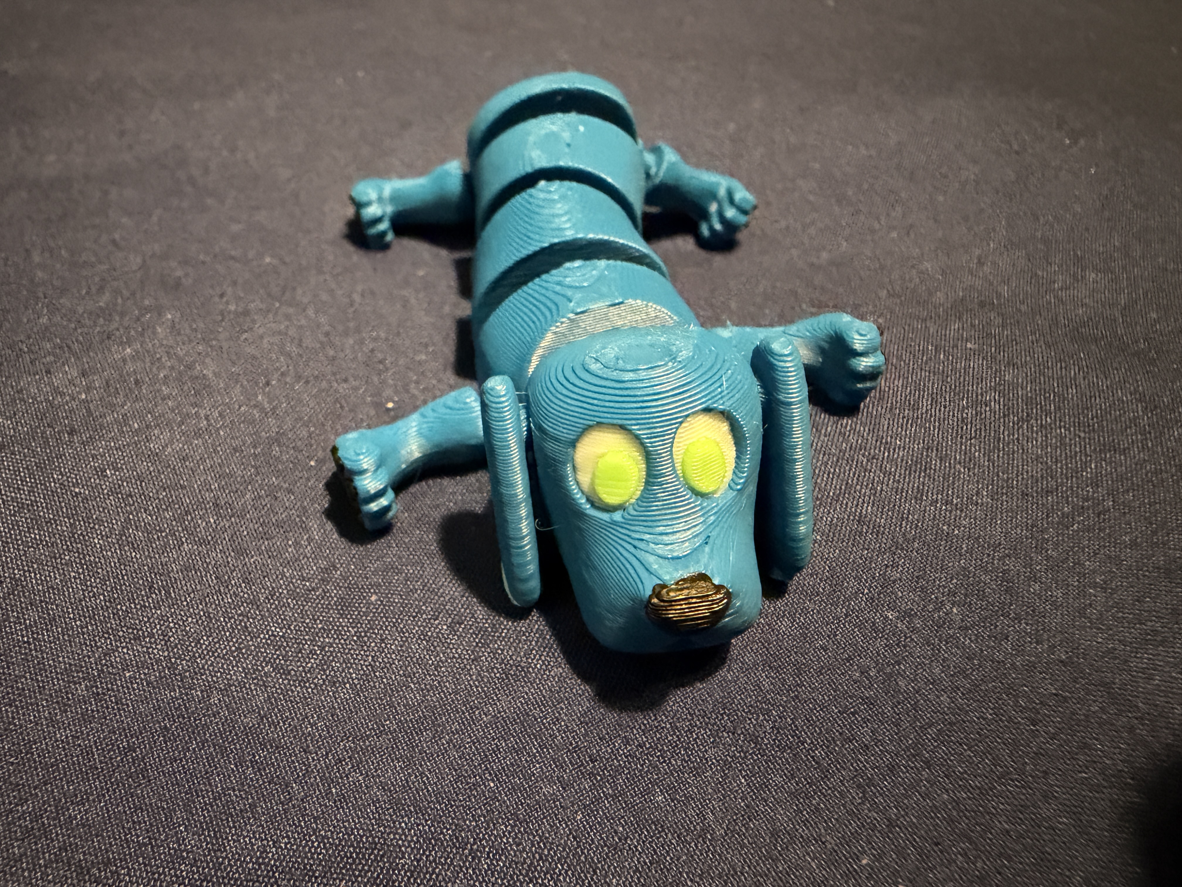 3D Printed Blue Dachshund Toy