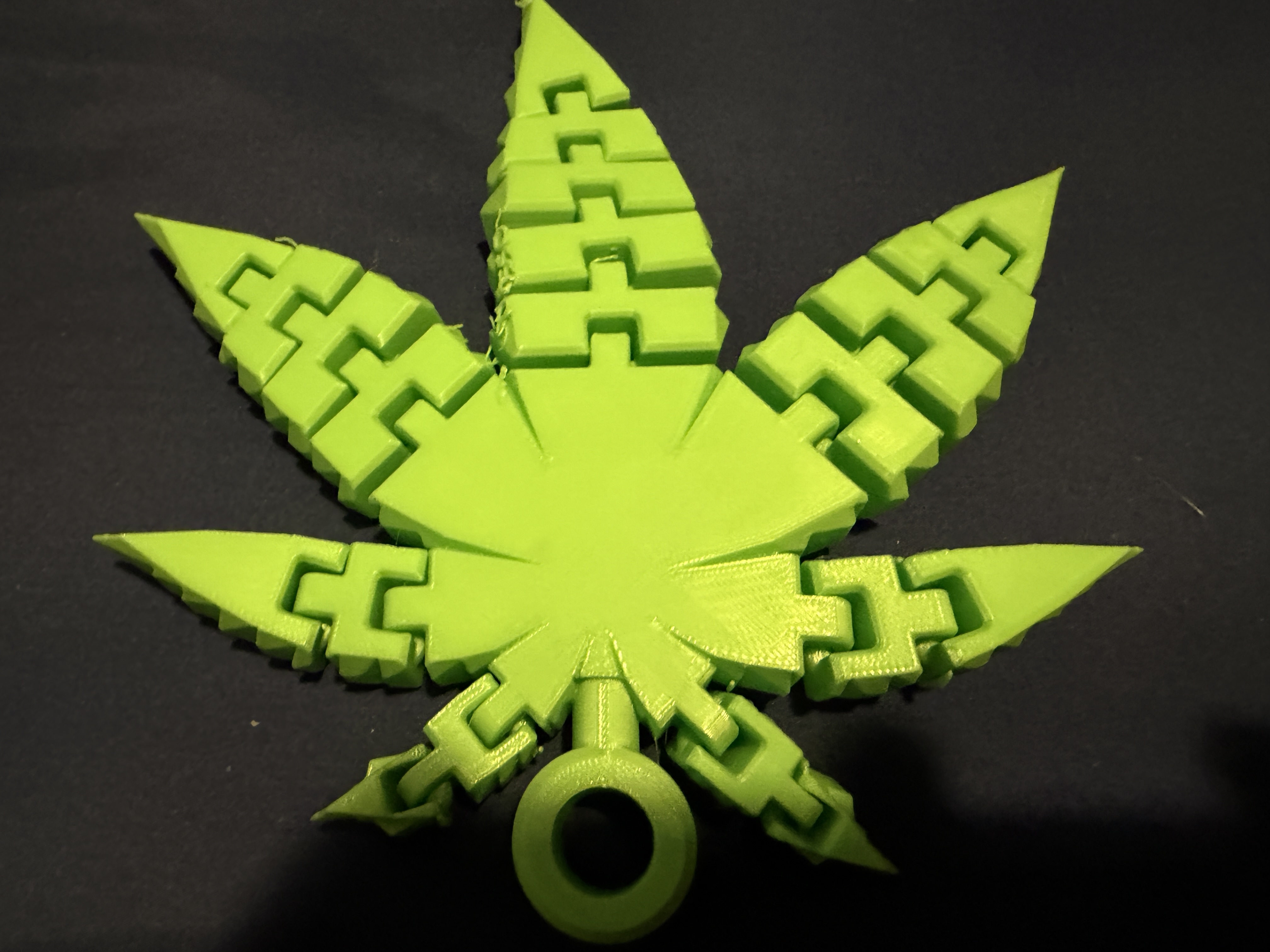 3D Printed Cannabis Leaf Fidget Toy