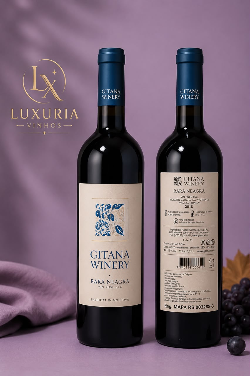 Vinho Gitana Winery Rară Neagră 2018 Importado Moldávia 750ml 