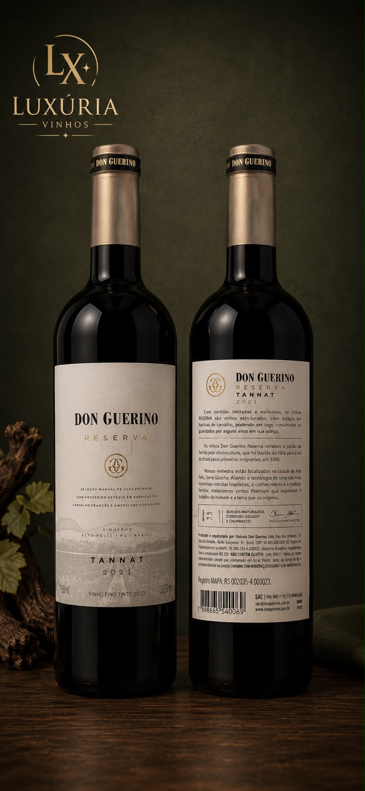 Don Guerino Reserva Tannat 2021 Vinho Tinto Seco 750ml